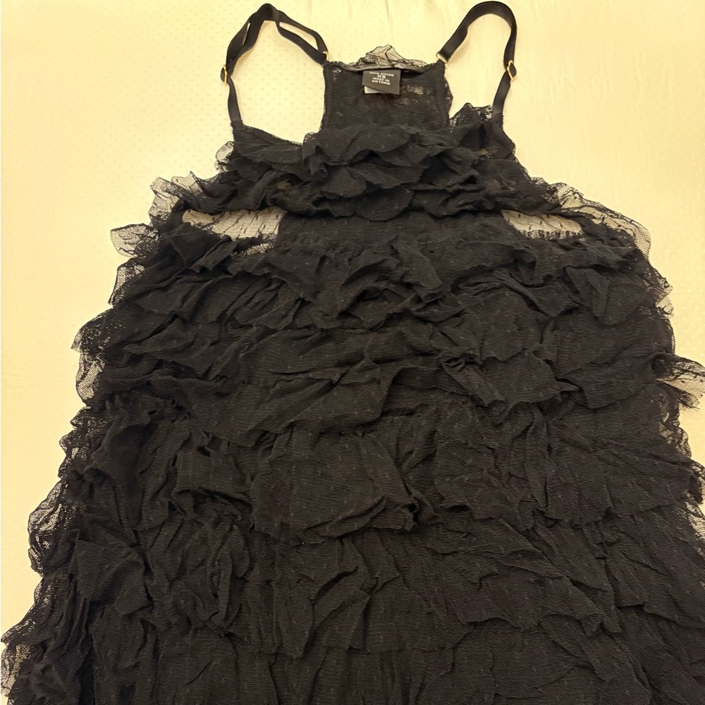 Moda International Black Ruffled Camisole Top